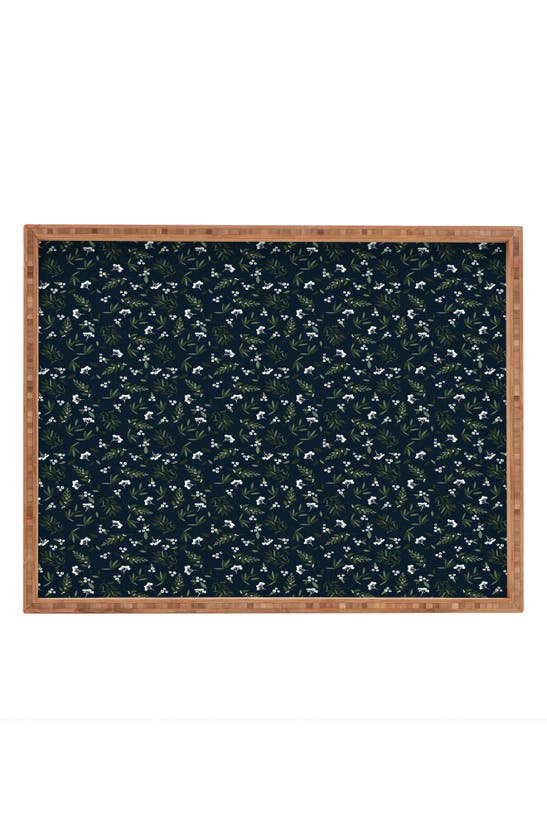 Deny Designs Nordic Wood Tray In Blue
