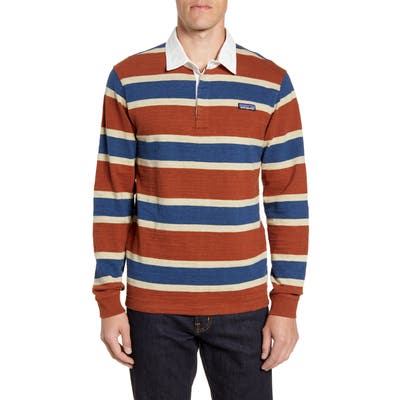 Patagonia Rugby Stripe Polo Shirt, Brown