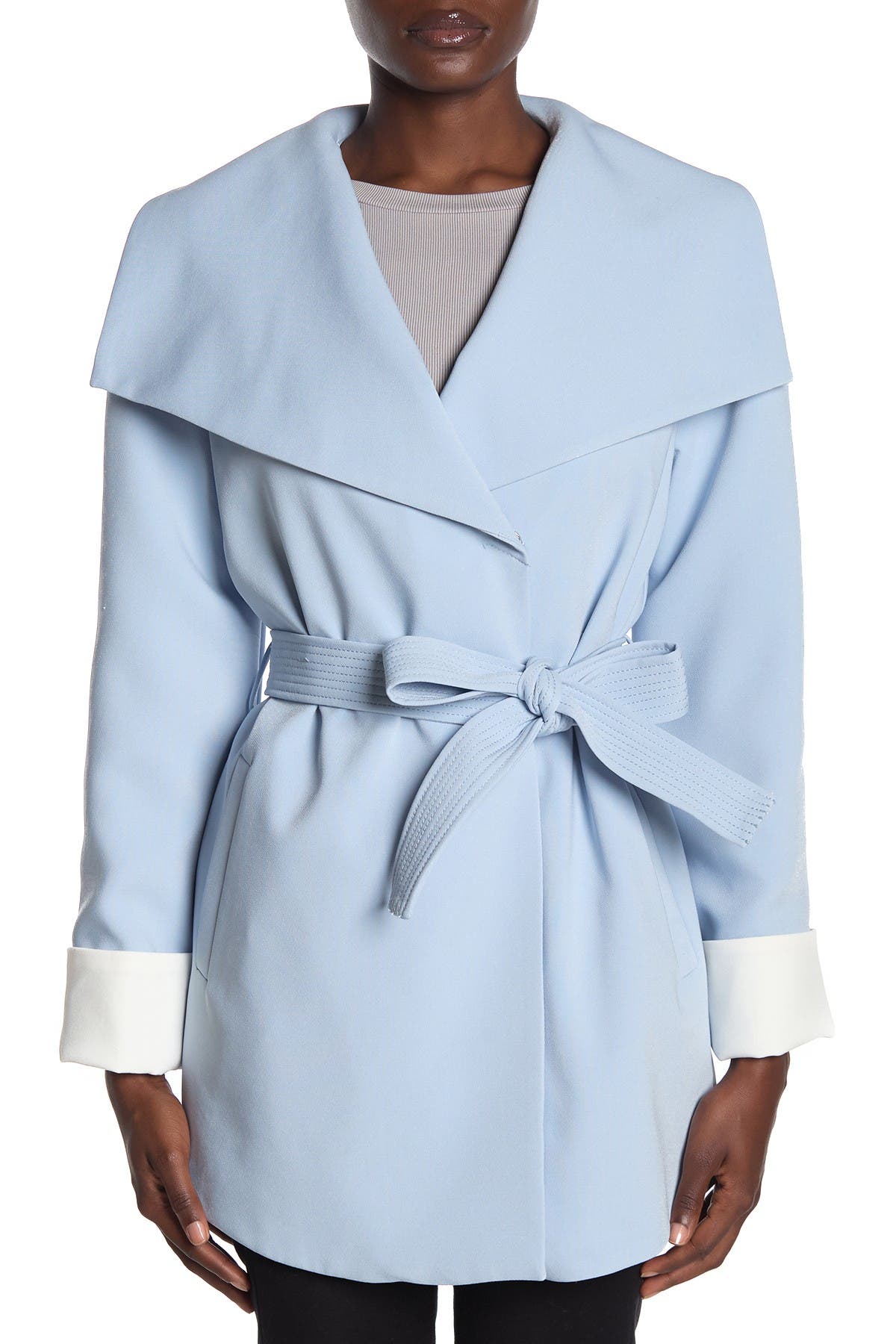 tahari blue coat