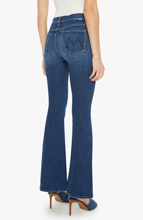 Mother Flared Denim Jeans With Frayed Stitching In Multi