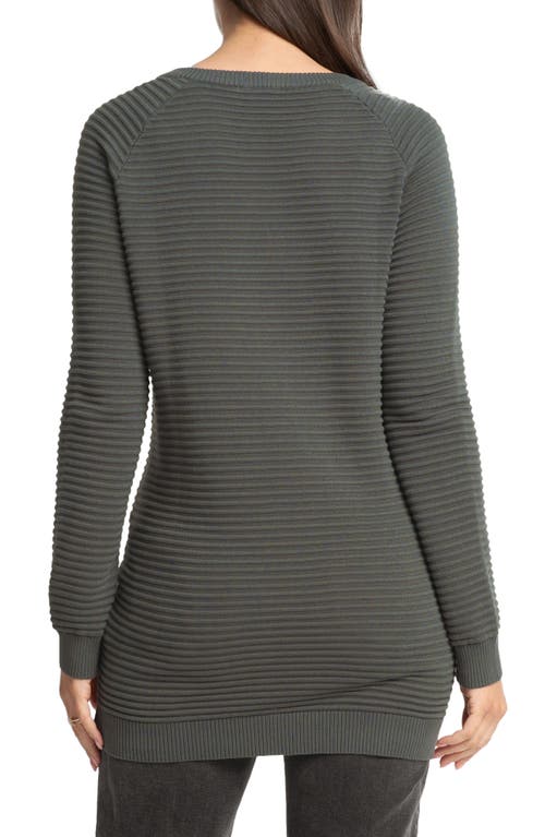 Seraphine Amalia Ripple Stitch Maternity + Nursing Sweater In Khaki In Light/pastel Brown