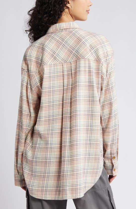 Shop Bp. Plaid Oversize Cotton Flannel Button-up Shirt In Ivory Multi Springtide Plaid