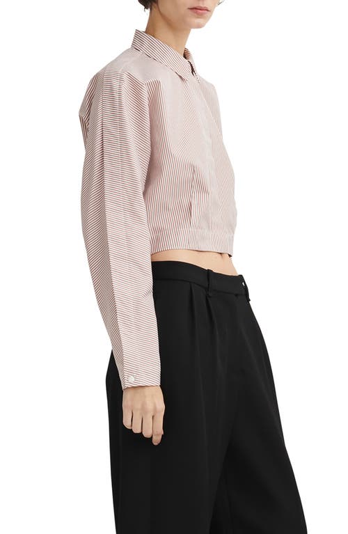Rag & Bone Morgan Stripe Cropped Shirt In Brown Stripe