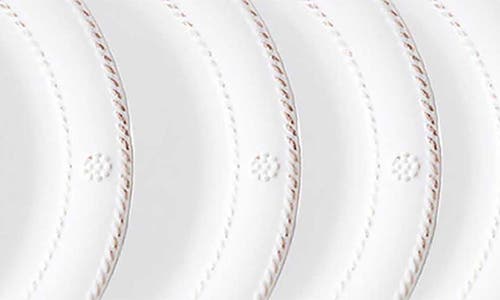 Juliska Berry & Thread Melamine Dessert/salad Plates, Set Of 4 In Whitewash