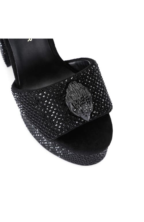 Shop Kurt Geiger London Kensington Embellished Platform Sandal In Charcoal