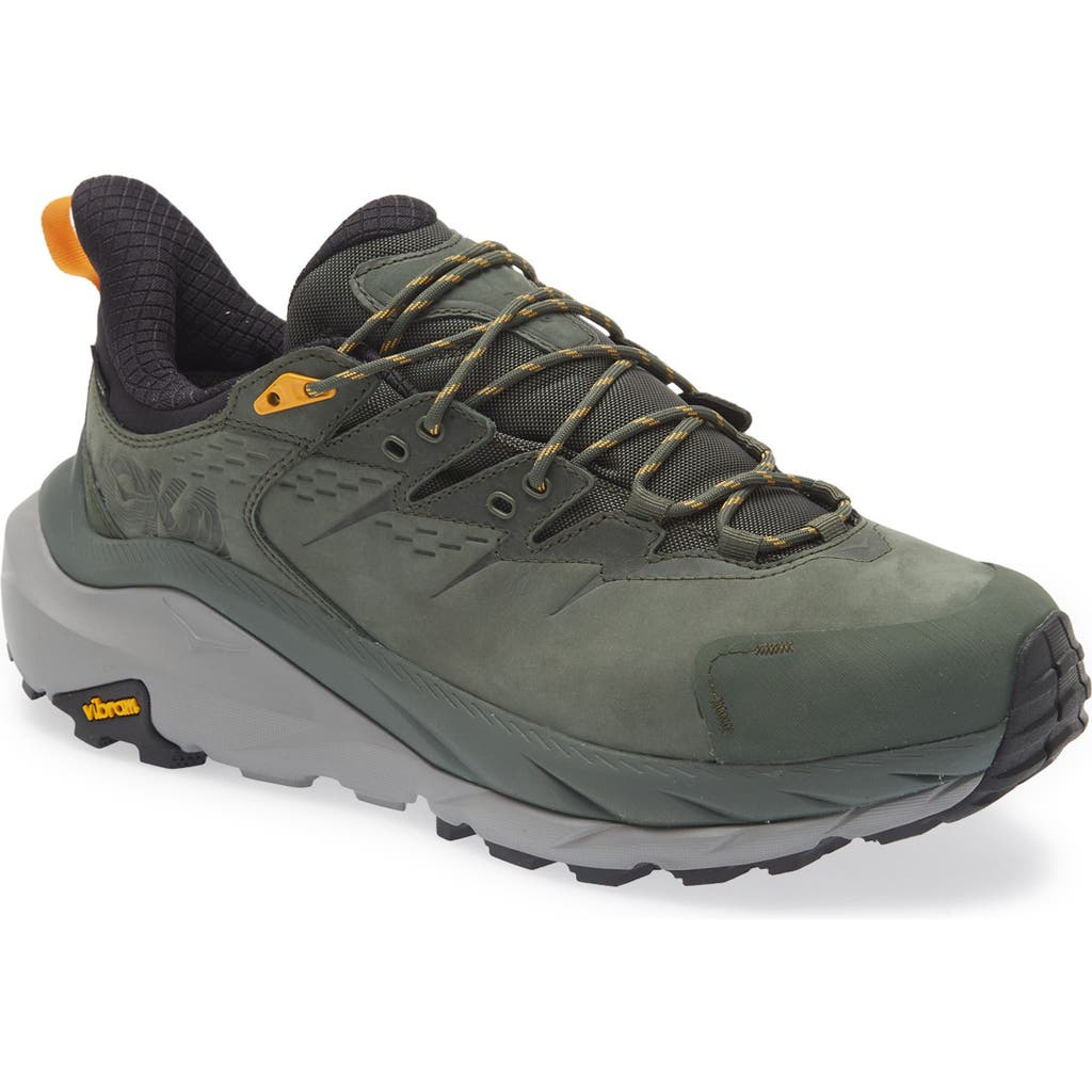 Shop Hoka Kaha Low Gore-tex® Waterproof Sneaker In Thyme/radiant Yellow