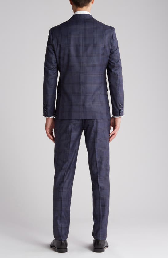 English Laundry Plaid Trim Fit Wool Blend Two-piece Suit In Gray