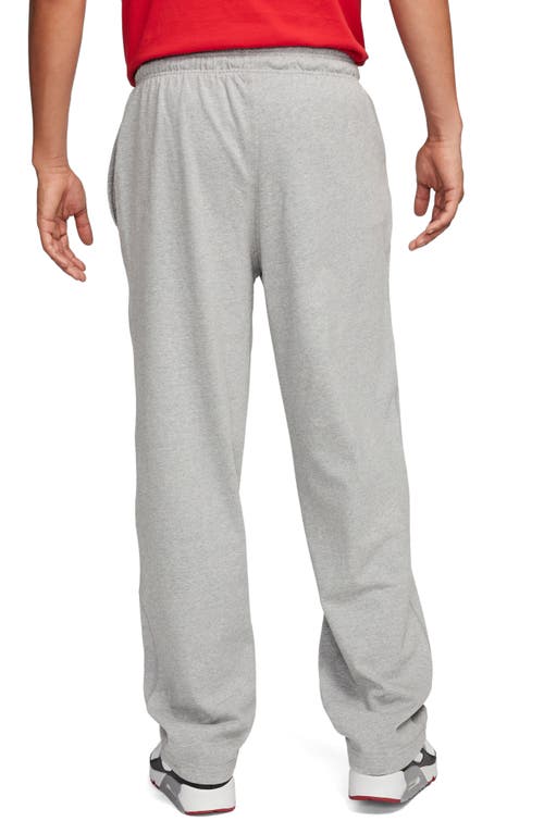 Shop Nike Club Fleece Open Hem Pants In Dk Grey Heather/white