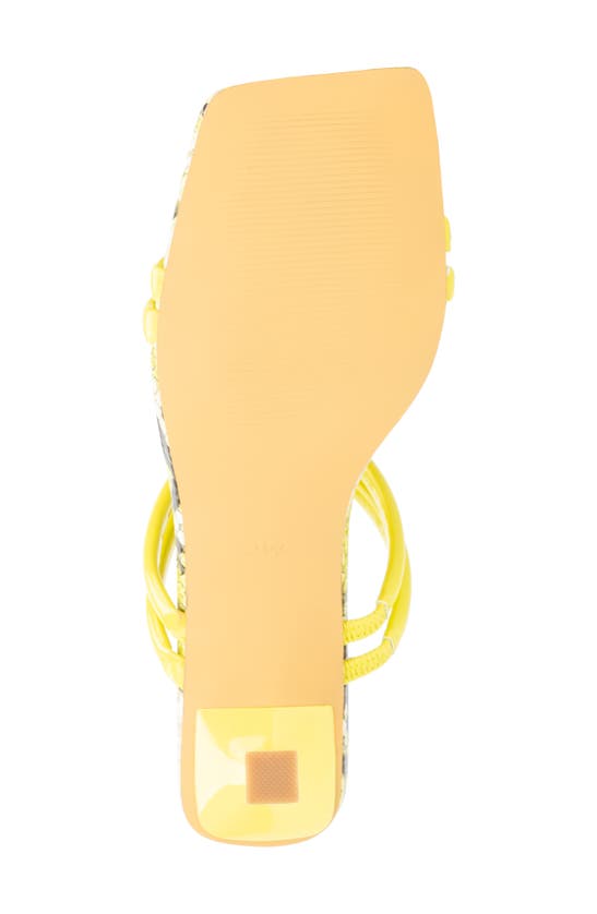 Fashion To Figure Lanna Snake Embossed Heeled Sandal In Yellow
