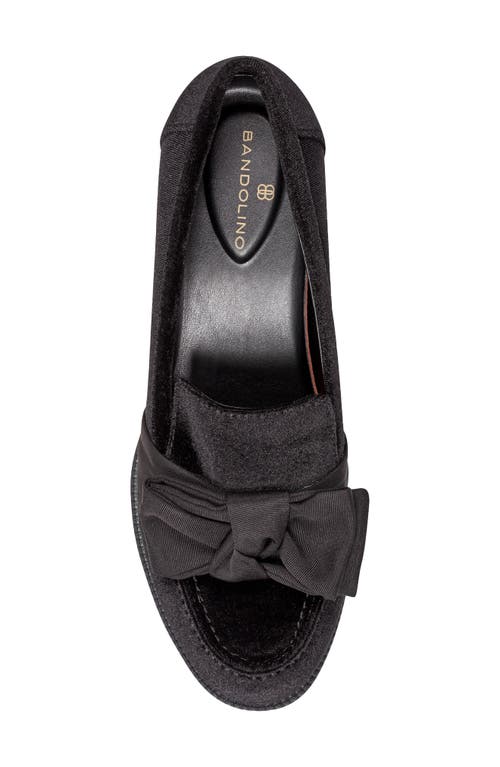 Bandolino Women's Lindio Bow Slip On Tailored Loafers In Black Velvet