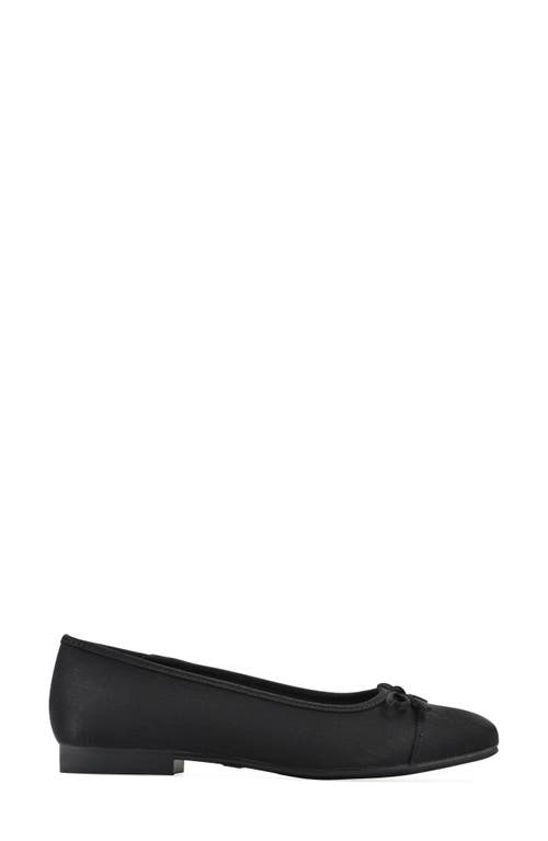 Cliffs By White Mountain Bocci Cap Toe Flat In Black Shimmer Fabric