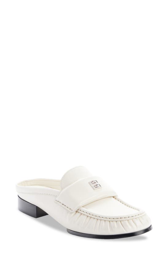 Givenchy 4g Patent Leather Mule Loafers In Ivory