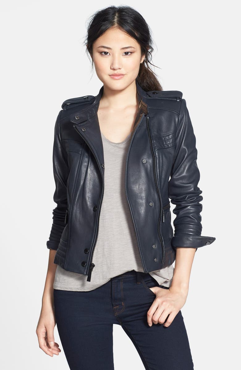 Vince Camuto Lambskin Leather Moto Jacket | Nordstrom