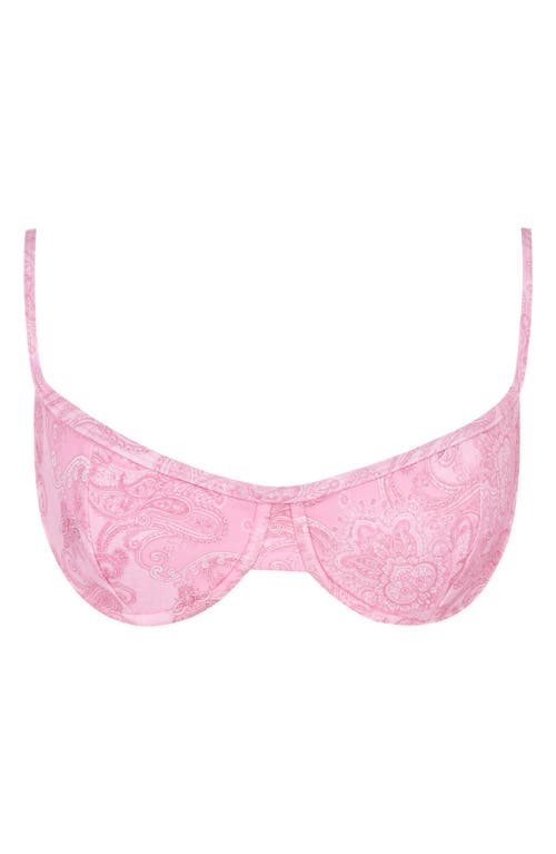 Shop House Of Cb Antibes G-cup Underwire Bikini Top In Pink Paisley