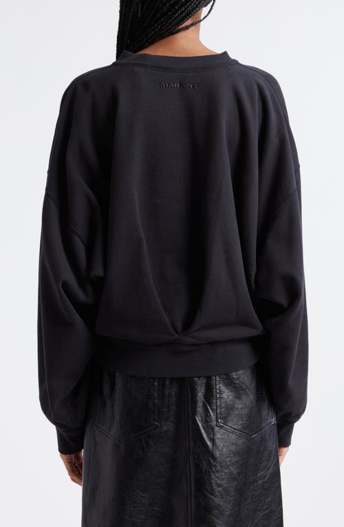 Shop Isabel Marant Étoile Paulia Draped Cotton Sweatshirt In Black