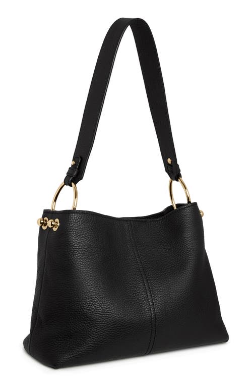Strathberry Multrees Hobo Leather Shoulder Bag In Black