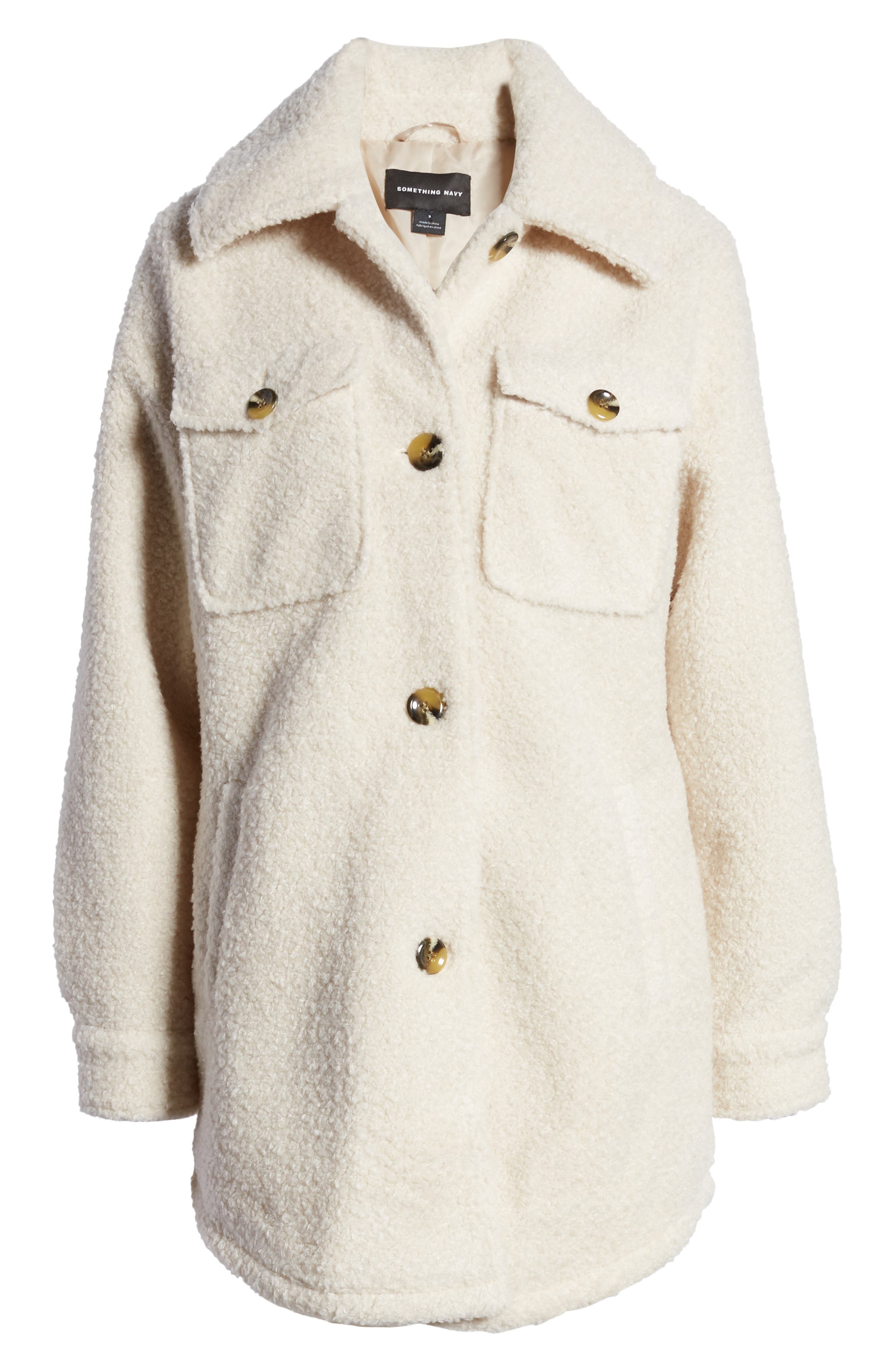 something navy patch pocket coat