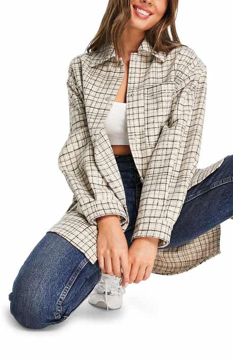 Topshop plaid 2025 blazer womens