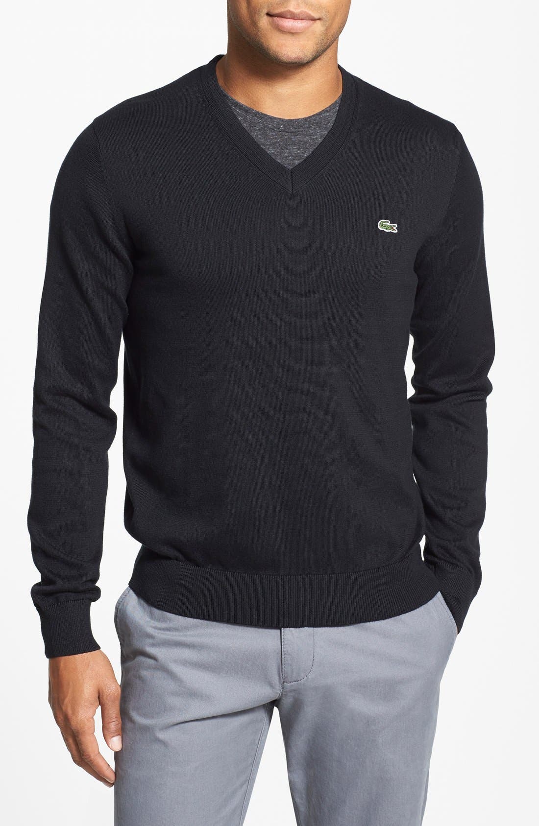 lacoste v neck sweater