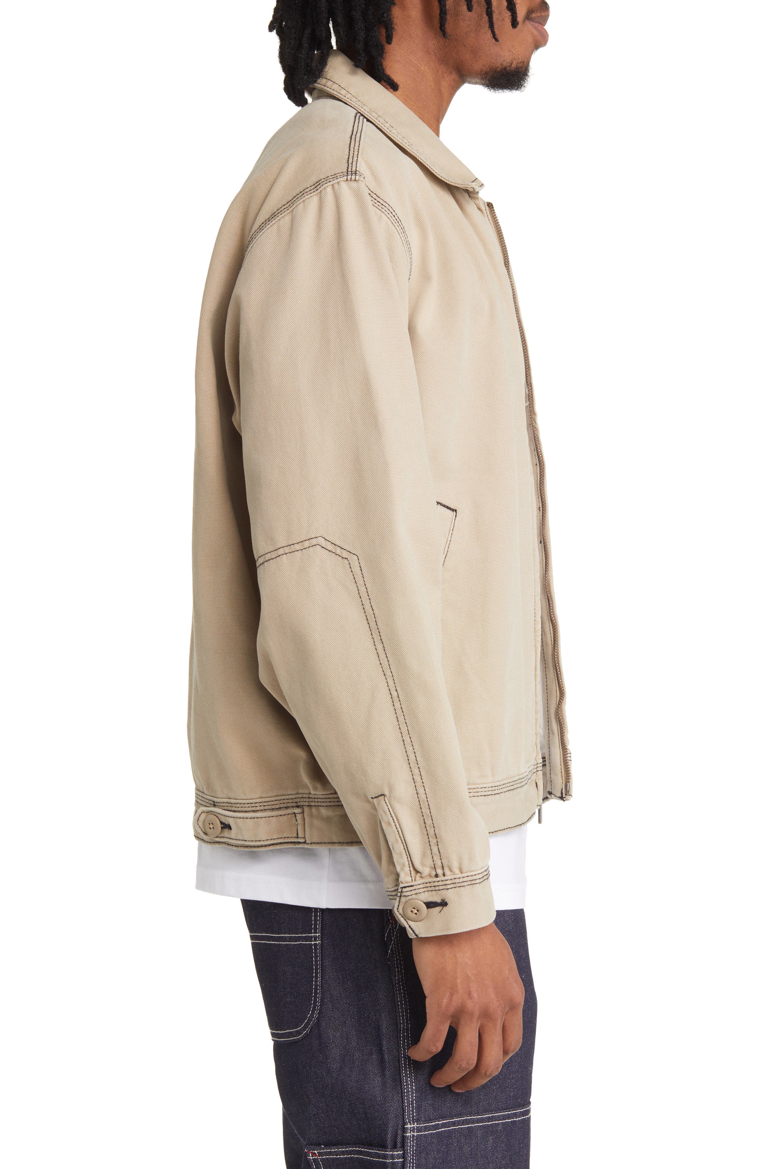 Dickies Contrast Stitch Duck Canvas Jacket in Stonewsh Desert Sand/Black