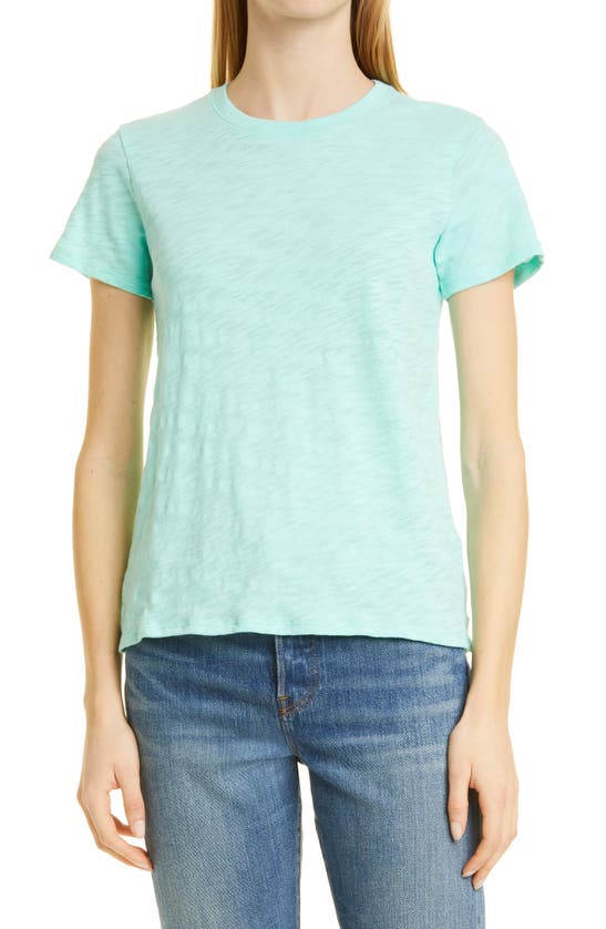 Atm Anthony Thomas Melillo Slub Jersey Schoolboy Crewneck T-shirt In Aqua Surf