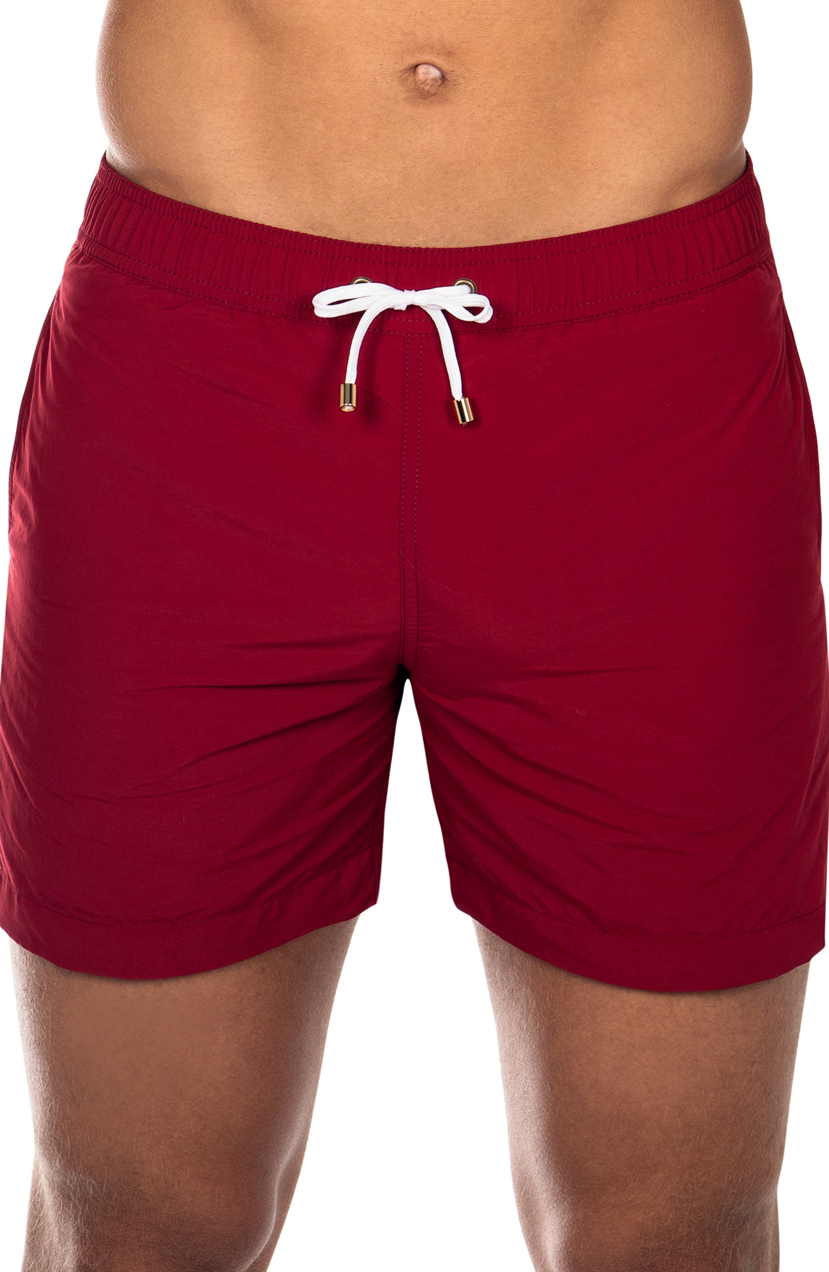 mens burgundy swim trunks