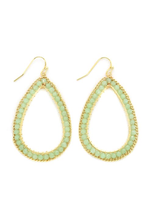 Mint Crystal Teardrop Earrings