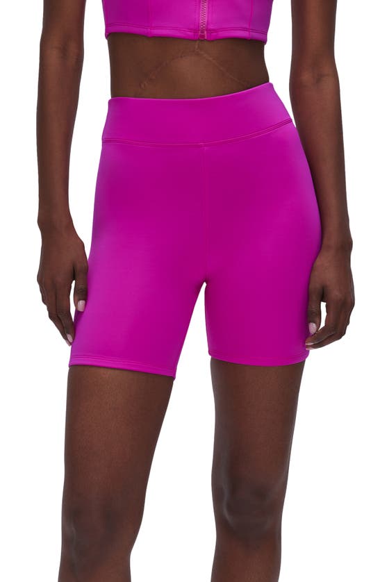 Shop Good American Good Compression Swim Shorts In Fuchsia Pink001