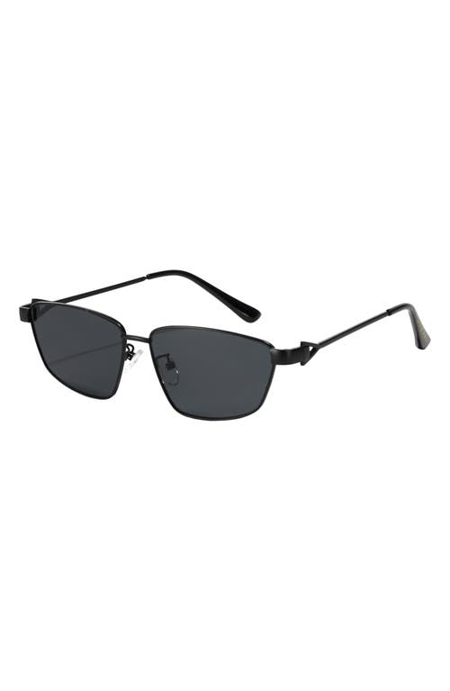 Fifth & Ninth Cleo 60mm Polarized Geometric Sunglasses In Black/black