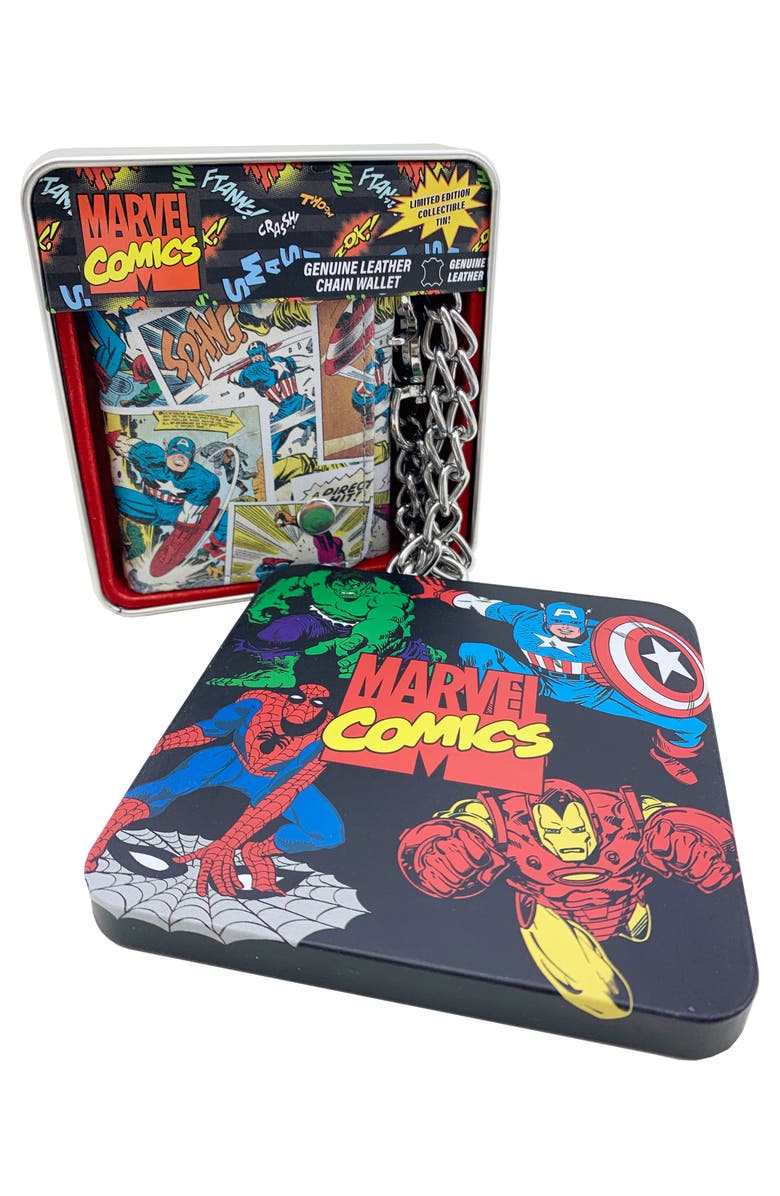 MARVEL Avengers Stripes Chain Wallet, Alternate, color, MULTI