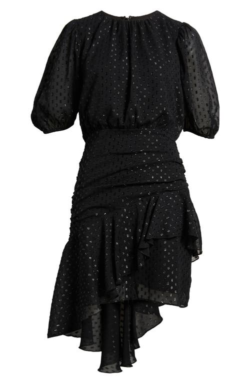 Shop Chelsea28 Metallic Clip Dot Asymmetric Dress In Black