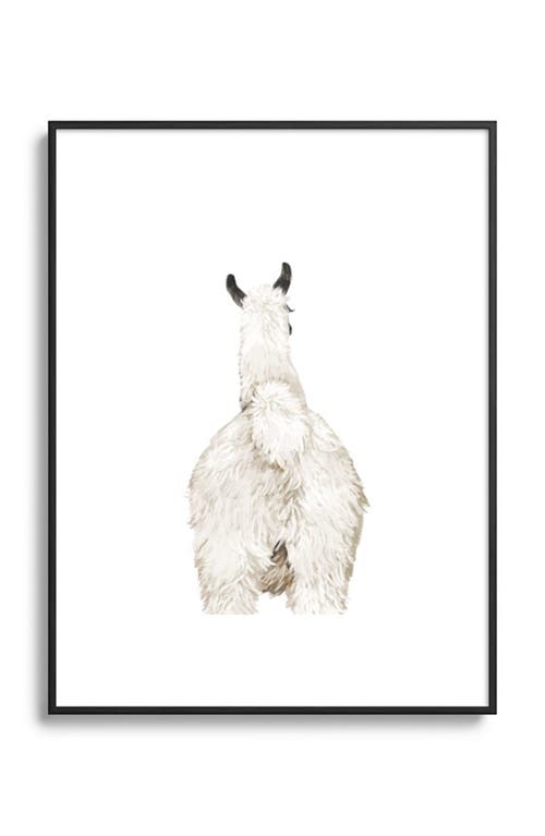 Deny Designs Llama Butt Framed Art Print in Black Tones