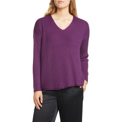 Eileen Fisher Ribbed V-Neck Top
