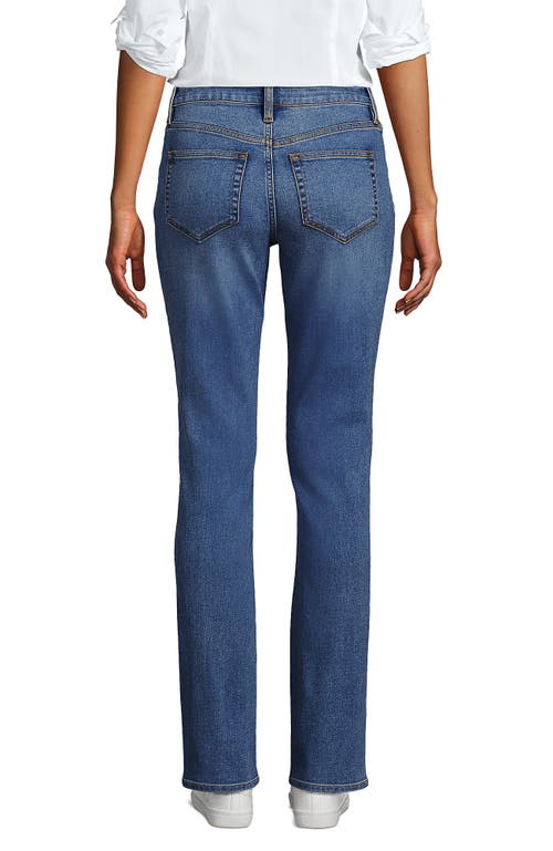 Lands' End Recover Mid Rise Straight Leg Blue Jeans In Beau Blue