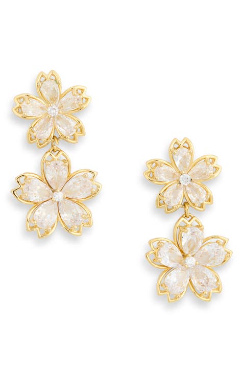 Annabelle CZ Flower Drop Earrings