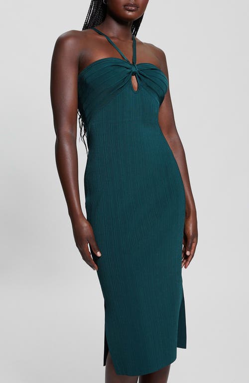Guess Sofie Mirage Rib Dress In Dark Jade