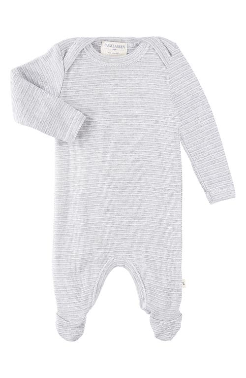 PAIGELAUREN Lap Rib Supima Cotton Blend Footie in Gray at Nordstrom