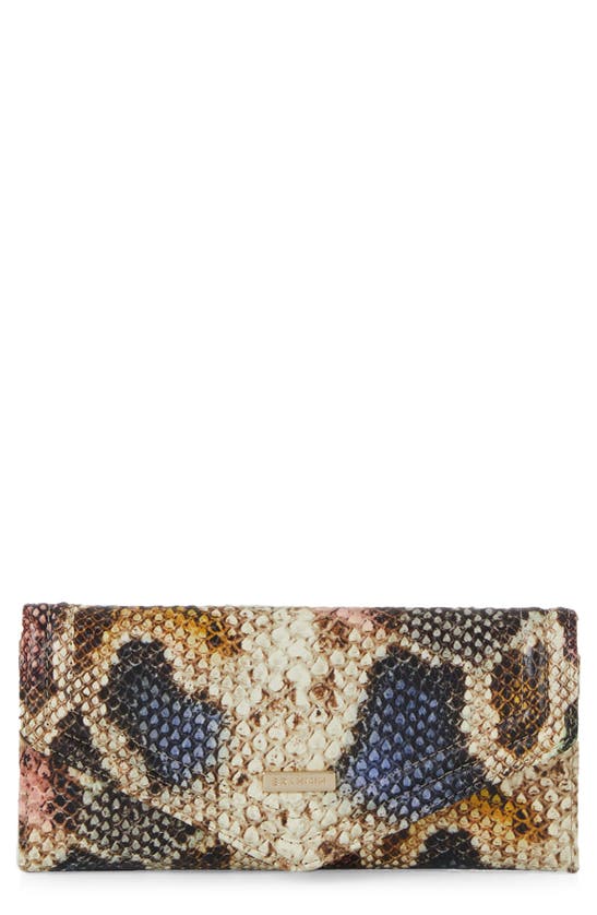 Brahmin Veronica Snake Embossed Leather Envelope Wallet In Multi