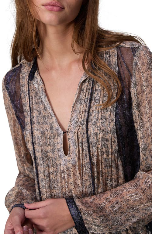 Rag & Bone Amaris Print Metallic Top In Beige Multi