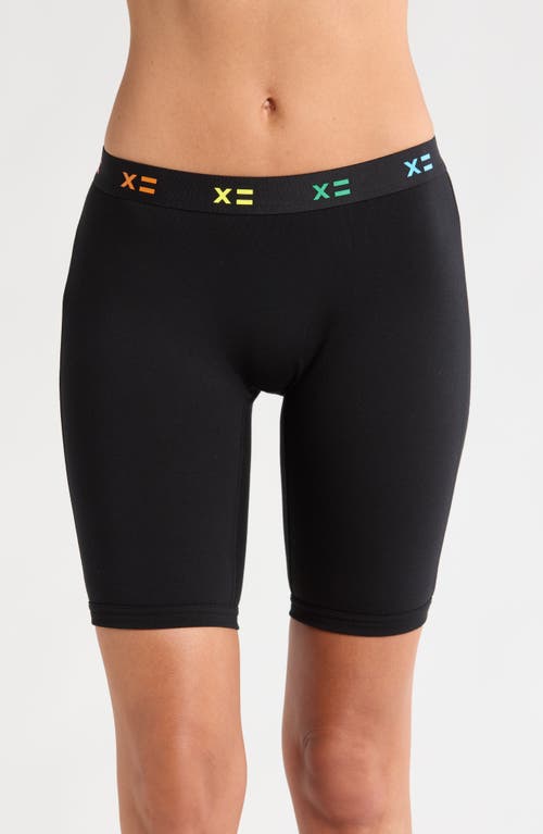 TomboyX Gender Inclusive 9-Inch Boxer Briefs in Black X Rainbow 