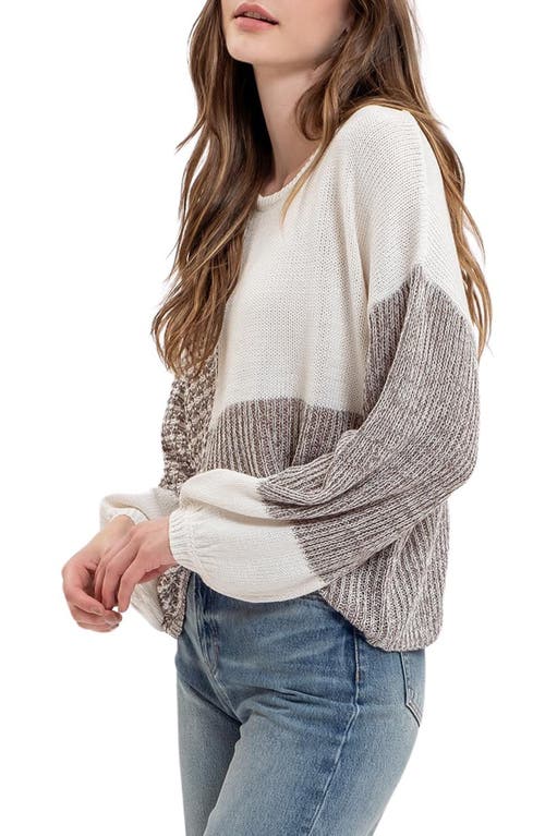 BLU PEPPER BLU PEPPER MARLED COLORBLOCK SWEATER