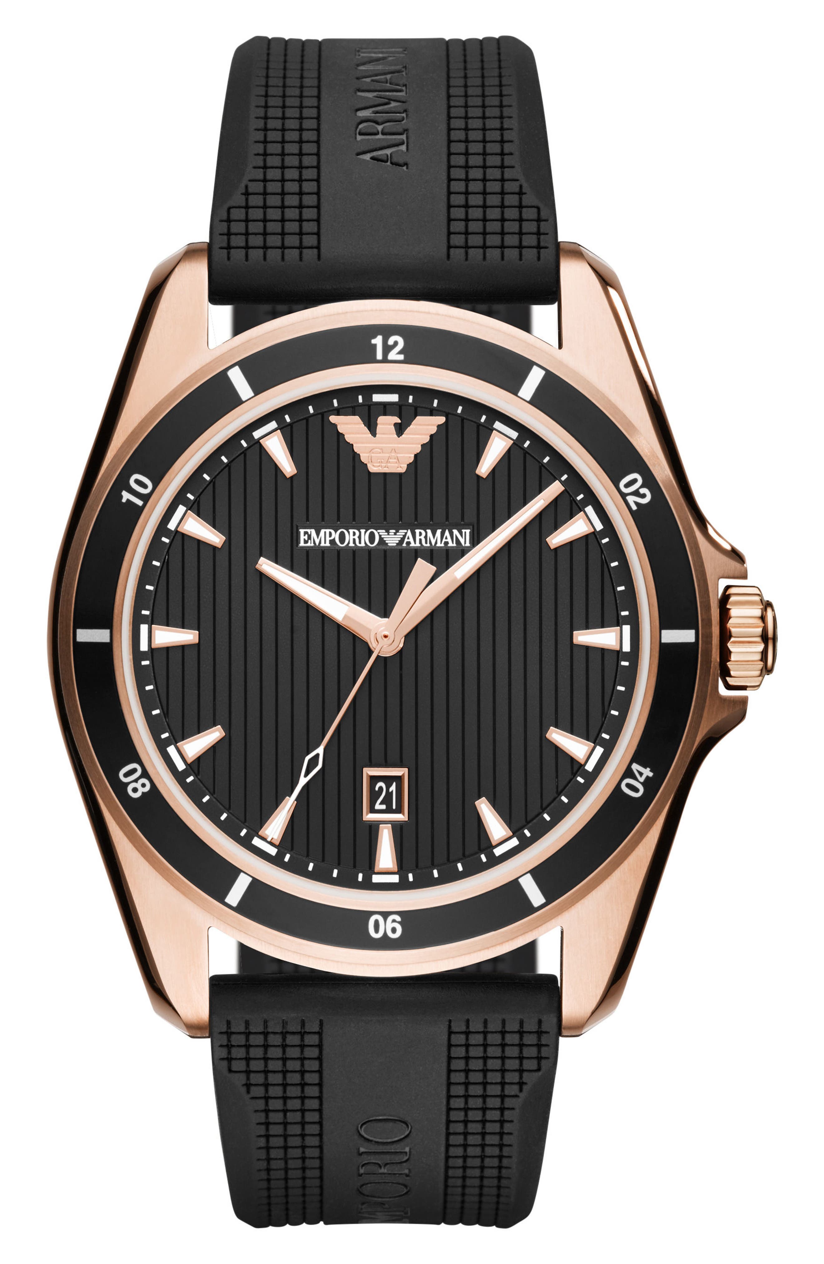 emporio armani watches silicone strap