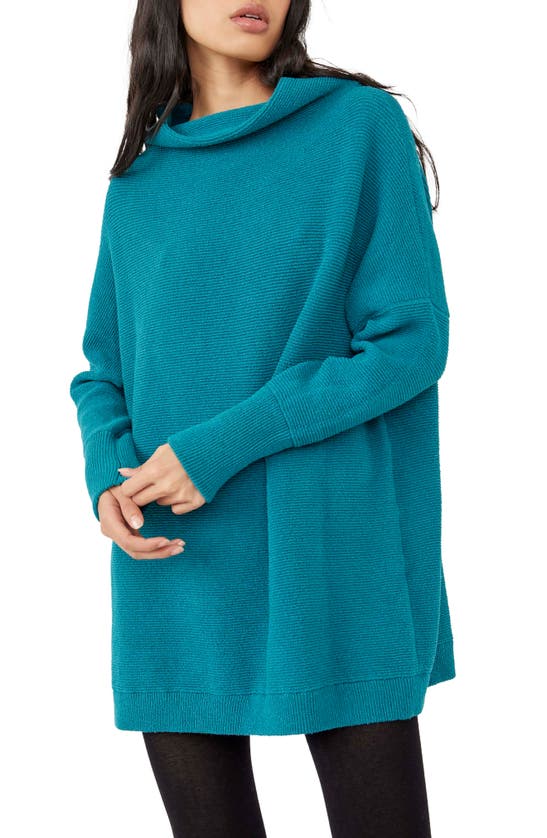 Free People Ottoman Slouchy Tunic In Electric Teal