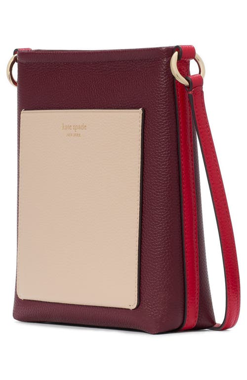 Shop Kate Spade New York Ava Colorblock Pebbled Leather Crossbody Bag In Cherry Juice Multi