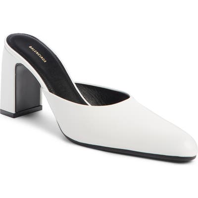 Balenciaga Pointy Toe Mule, White