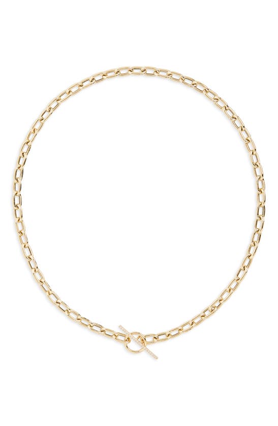 ZOË CHICCO HEAVY METAL PAVÉ DIAMOND TOGGLE NECKLACE