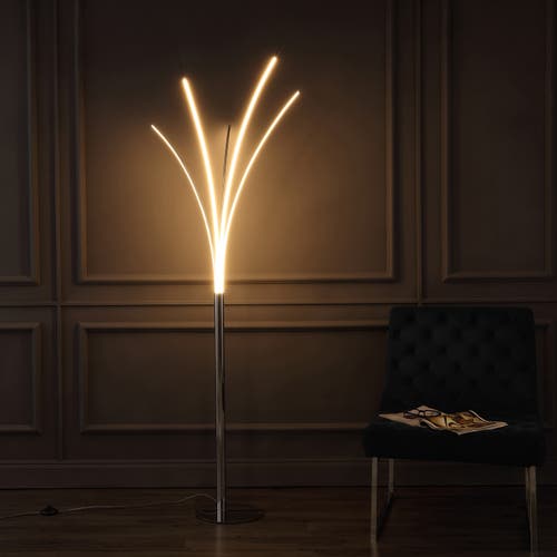 JONATHAN Y JONATHAN Y FUOCHI MODERN MINIMALIST METAL 5-BRANCH ARC DIMMABLE INTEGRATED LED FLOOR LAMP WITH REMOT