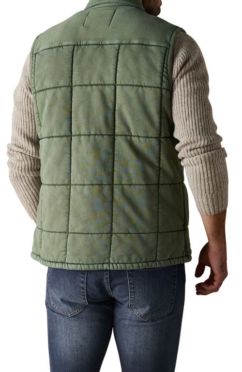The Normal Brand Jackie Premium Fleece Quilted Lodge Vest In Laurel Green