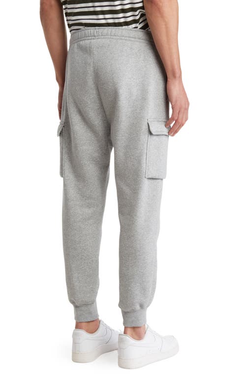 Shop Nike Club Fleece Cargo Pocket Joggers In Dark Grey Heather/white