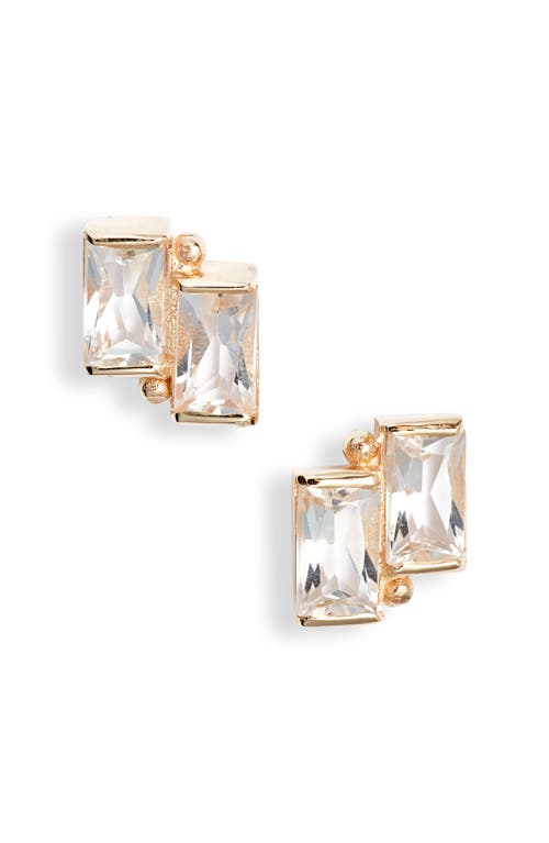 Shop Anzie Cléo Duo Stud Earrings In Yellow Gold/diamond